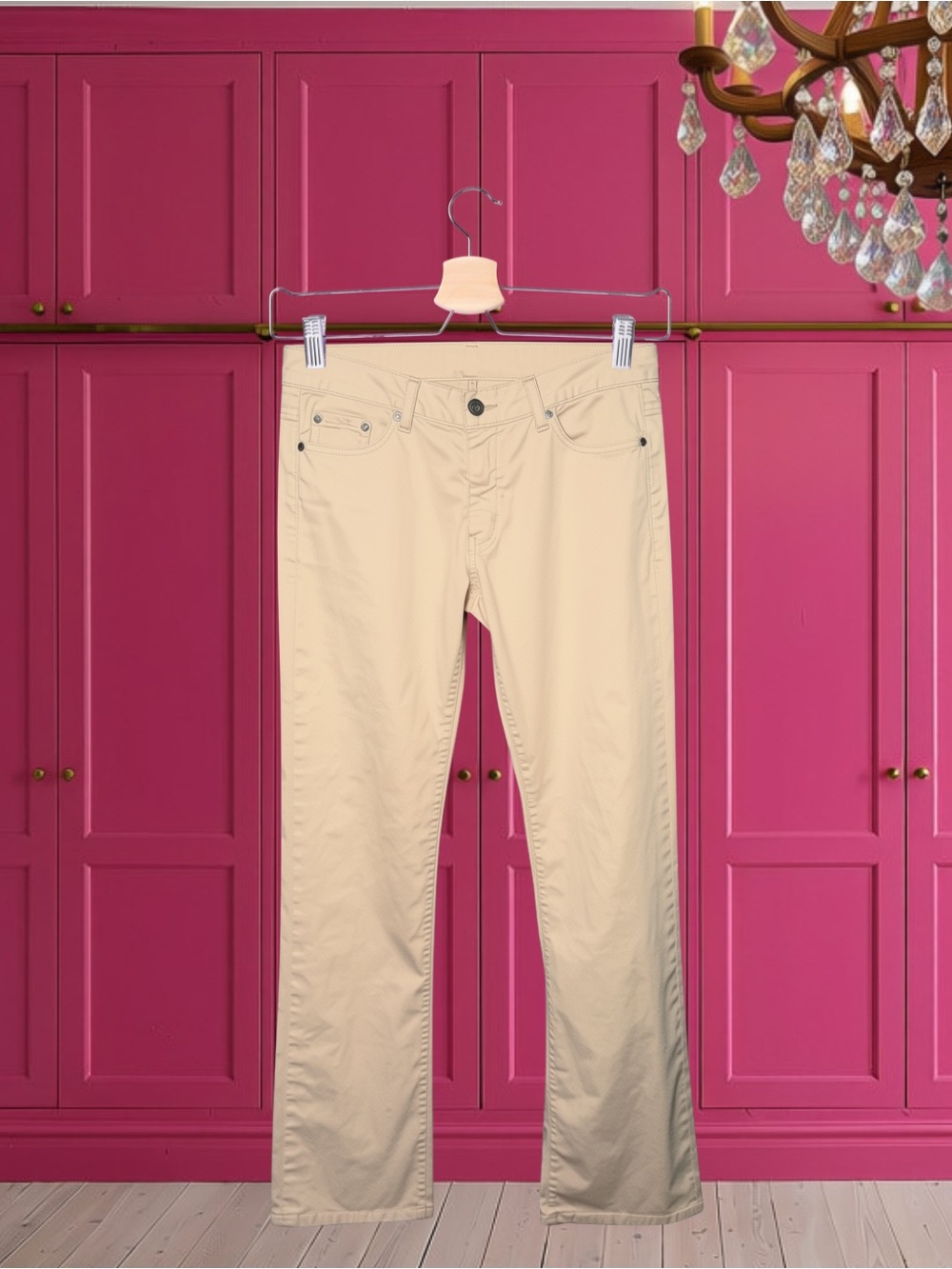 Vintage Y2K Lacoste Beige Bootcut Denim Jeans